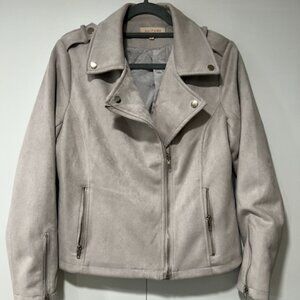 Philosophy Faux Suede Moto Jacket Gray Women’s M